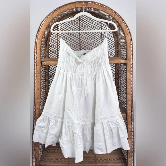 Anthropologie Somerset Strapless Mini Dress White Tiered Size L NWT - Picture 4 of 6